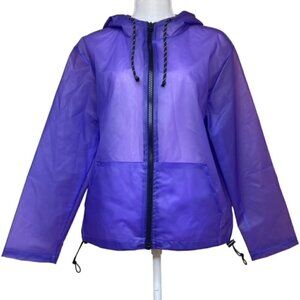 WILD FABLE Purple Hooded Rain Jacket - Size Small